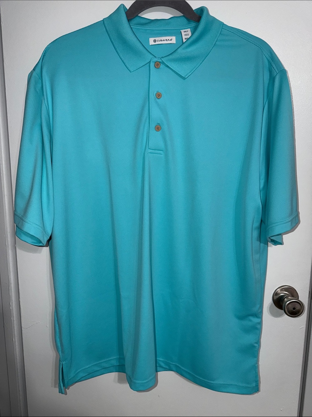 CUBAVERA  Men’s Aqua/Turquoise Short Sleeve Polo